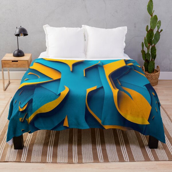 Item preview, Abstract 3D Geometric Art Blue Orange designed and sold by Peter Kraaibeek | Generative Designs and Car Art.