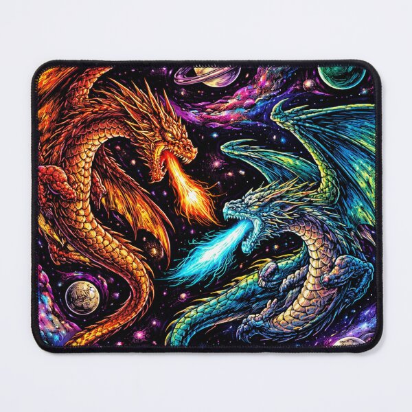 Item preview, Cosmic Dragons Space Battle Psychedelic Fantasy Galaxy Art designed and sold by DrizzyV.