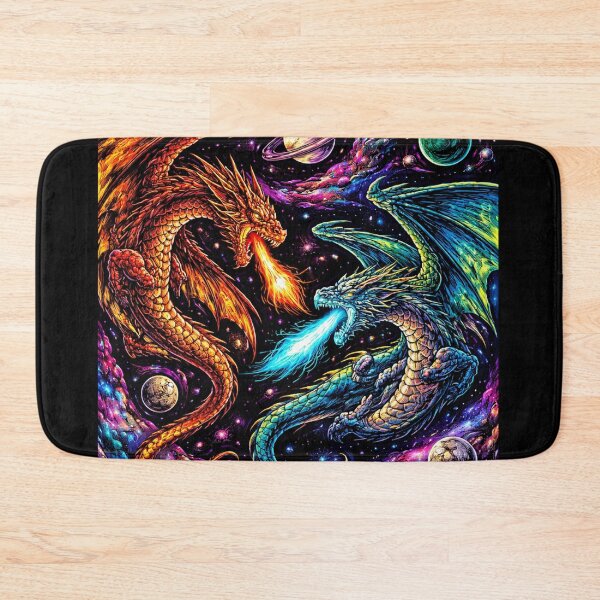 Item preview, Cosmic Dragons Space Battle Psychedelic Fantasy Galaxy Art designed and sold by DrizzyV.