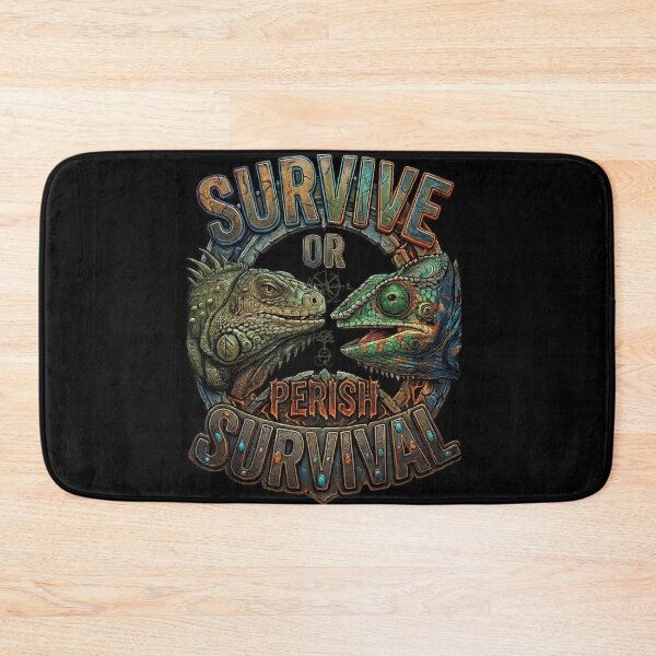 Item preview, Survive or Perish – Iguana vs Chameleon Vintage Survival Design designed and sold by LittleLoopArt.