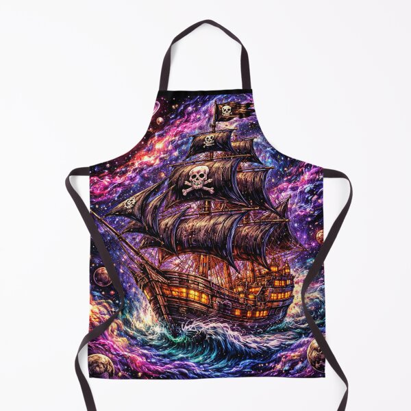 Item preview, Pirate Ship in Space Psychedelic Cosmic Adventure Fantasy Art designed and sold by DrizzyV.