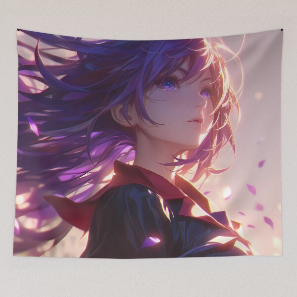 Item preview, Hitagi Senjougahara Bakemonogatari Windy Sunset Petals designed and sold by TanglenRabbit.