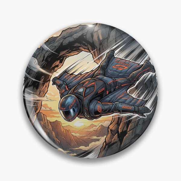 Item preview, Extreme Wingsuit – Cliffside Flight | Street Art Pop Art Illustration designed and sold by PLUSHIWORLDtm.