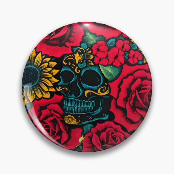 Item preview, Skull flowers ghotic squelthon roses organic  designed and sold by madevdine.