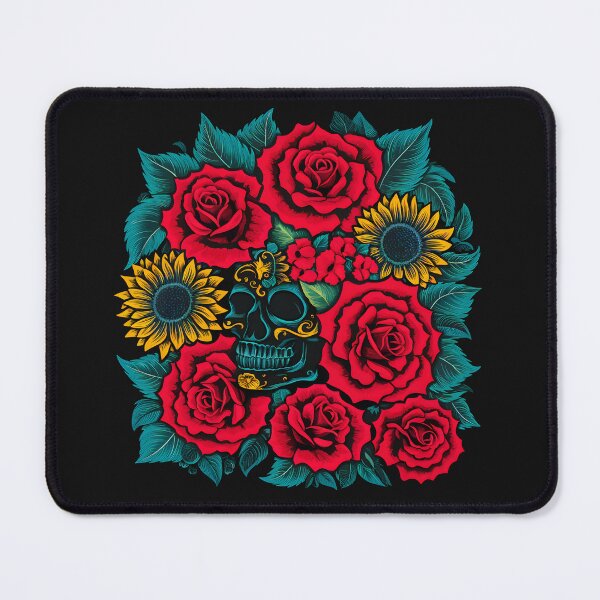 Item preview, Skull flowers ghotic squelthon roses organic  designed and sold by madevdine.