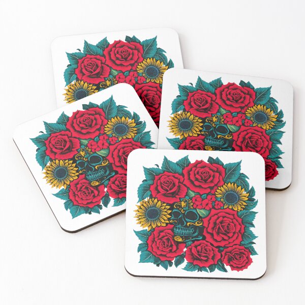 Item preview, Skull flowers ghotic squelthon roses organic  designed and sold by madevdine.