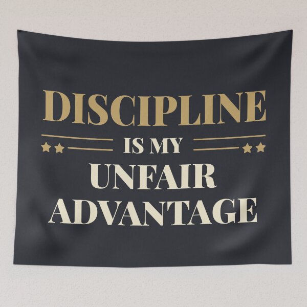 Item preview, Discipline is my unfair advantage - Vintage typography quote designed and sold by Revextyr.