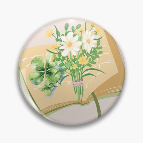 Item preview, Cottagecore Open Journal with Pressed Flowers and Clover designed and sold by Akira Design Store.