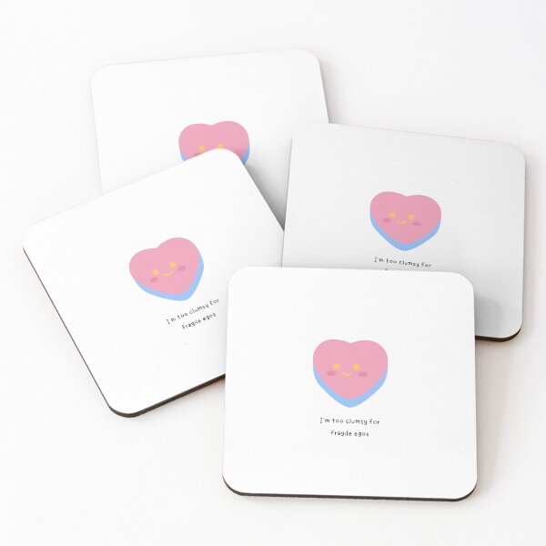 Item preview, Cute 'Fragile Egos' Self-care Heart designed and sold by SumSmiles.