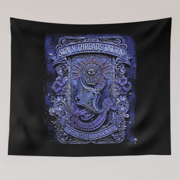 Item preview, Sun N Threads Tattoo – Distressed Lahaina Heritage Tiki Shield designed and sold by sunnthreads.