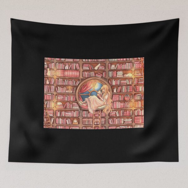 Item preview, Cozy Book Nook Reading Girl Dark Academia designed and sold by mrqwzrwdb69.