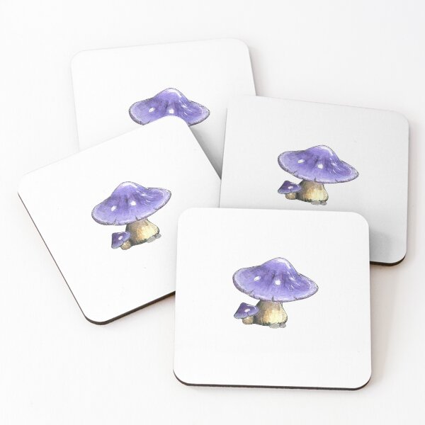 Item preview, Whimsical purple mushrooms watercolor designed and sold by atiny-k-art.