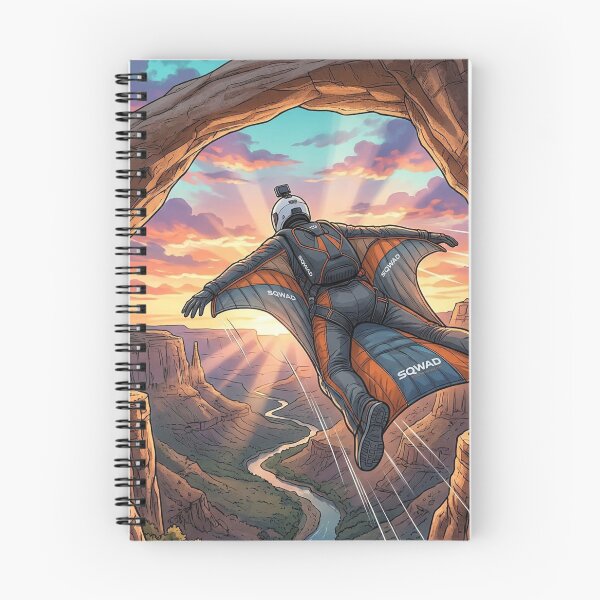 Item preview, Wingsuit Canyon – Extreme Sunset Flight | Street Art Pop Art Illustration designed and sold by PLUSHIWORLDtm.