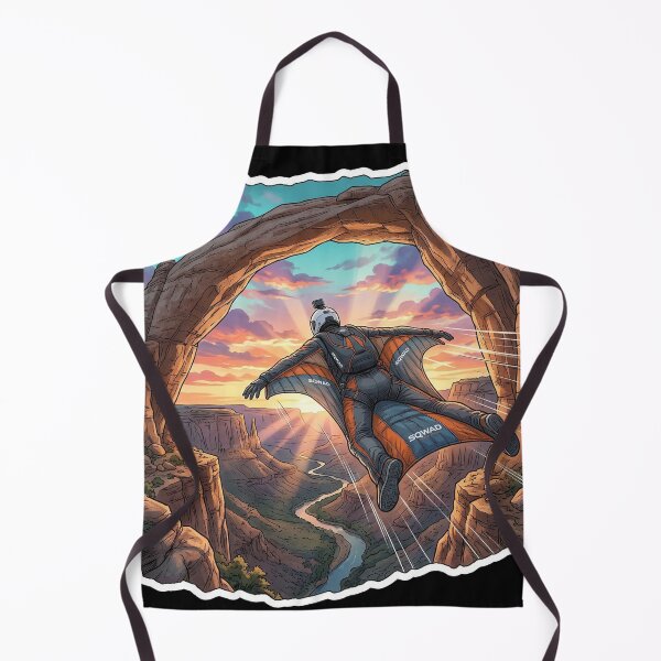 Item preview, Wingsuit Canyon – Extreme Sunset Flight | Street Art Pop Art Illustration designed and sold by PLUSHIWORLDtm.