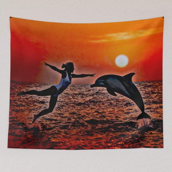 Item preview, A harmonious leap with a dolphin at sunset designed and sold by Kimenta Fashion.