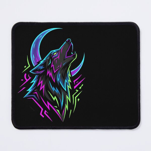 Item preview, Neon Wolf Head Howling at Moon, Wild Spirit designed and sold by QuirkySpark.