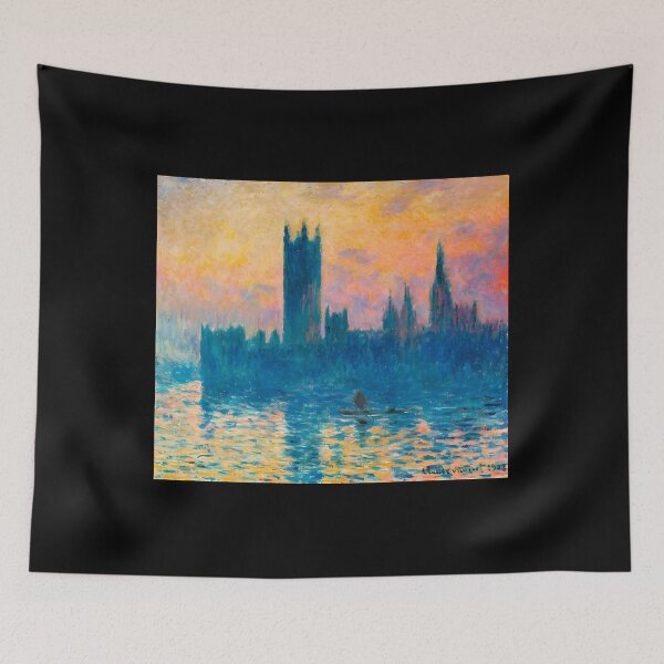 Item preview, Impressionist Parliament River Sunset Painting designed and sold by mrqwzrwdb69.