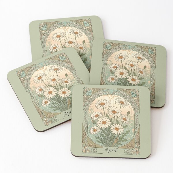 Item preview, Springtime Daisy Birth Month Flower Art Nouveau Vintage designed and sold by taiche.