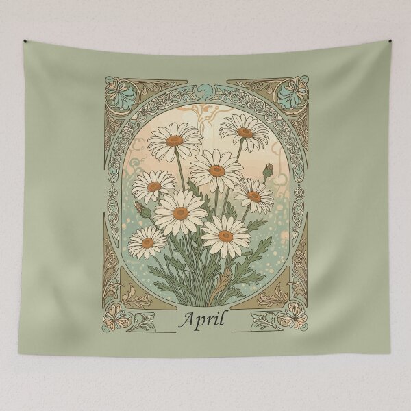 Item preview, Springtime Daisy Birth Month Flower Art Nouveau Vintage designed and sold by taiche.