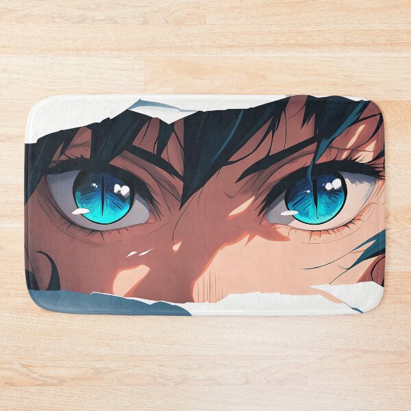 Item preview, Giyu Tomioka Demon Slayer Blue Eyes Stoic Torn Paper Peek Closeup designed and sold by PMartistStudio.