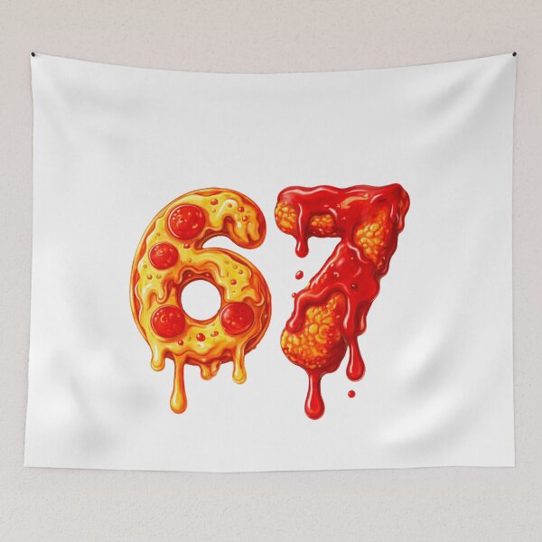 Item preview, Pizza 67 Melty Pepperoni Number Art designed and sold by margamPagenberg.