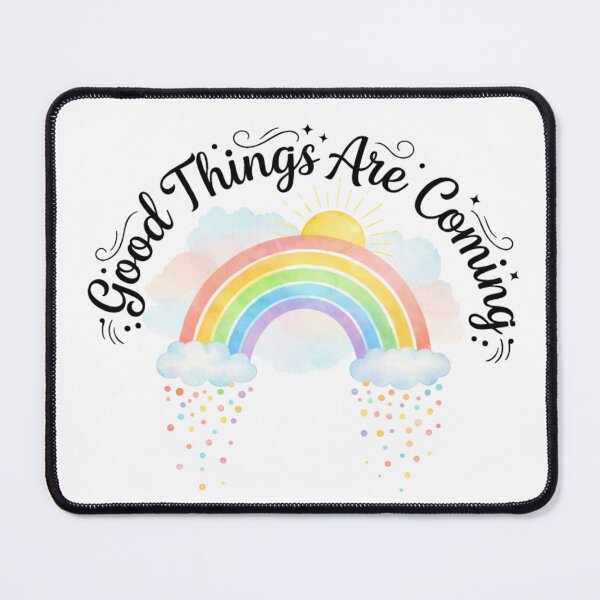 Item preview, Good Things Are Coming – Rainbow Positive Quote Illustration designed and sold by MarselArt.