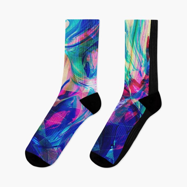 Item preview, Neon Geometric Fluid Abstract - Blue and Pink Marble Art designed and sold by NickDedidis.