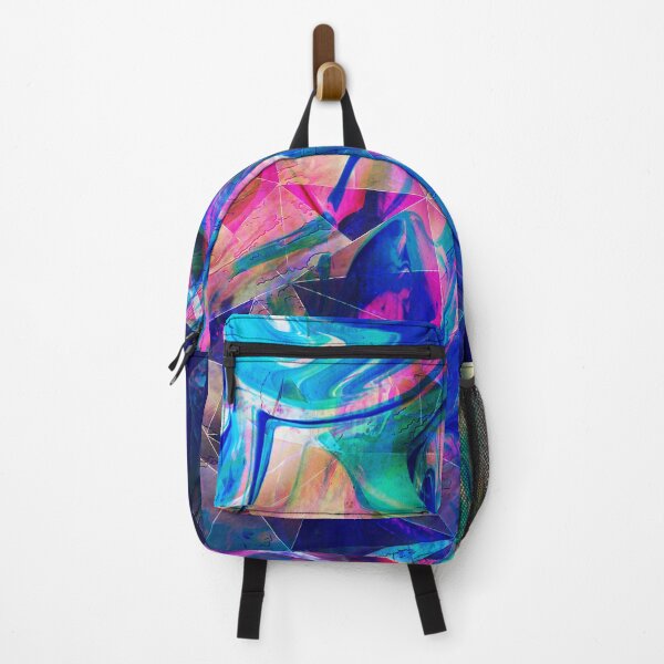 Item preview, Neon Geometric Fluid Abstract - Blue and Pink Marble Art designed and sold by NickDedidis.
