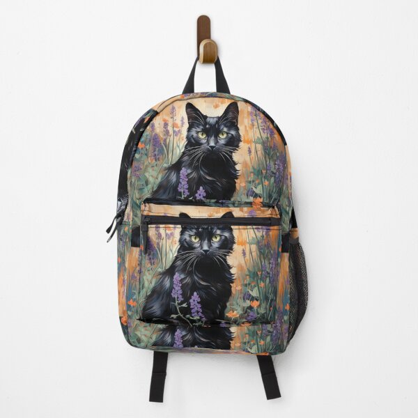 Item preview, Black Cat in Wildflower Meadow designed and sold by Erika Kaisersot.