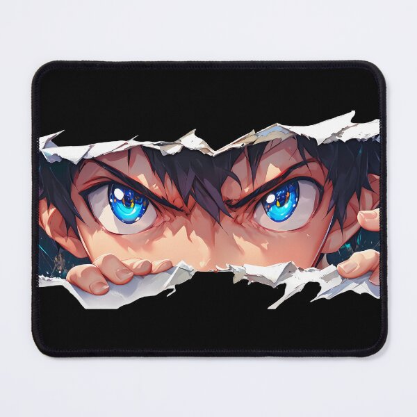 Item preview, Rin Okumura Blue Exorcist Intense Blue Eyes Torn Paper Peek designed and sold by PMartistStudio.