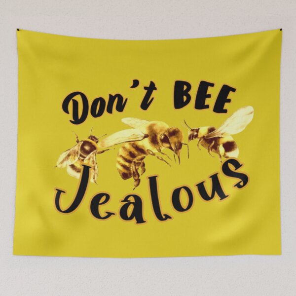 Item preview, Don't Be Jealous Bee Sarcastic Pun Phrase Illustration designed and sold by CDPrintsDesigns.