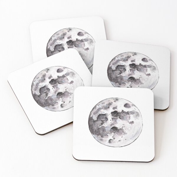 Item preview, Watercolor full moon art designed and sold by atiny-k-art.