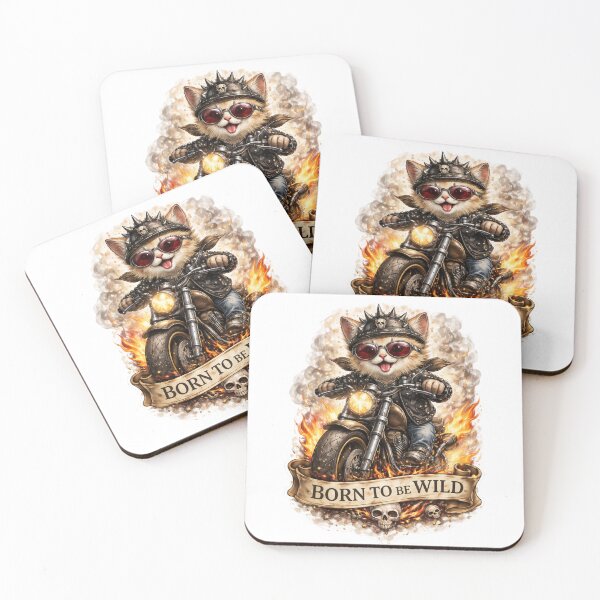 Item preview, Cute Biker Cat Sticker – Born To Be Wild Kitten Motorcycle Aesthetic designed and sold by ms0026.