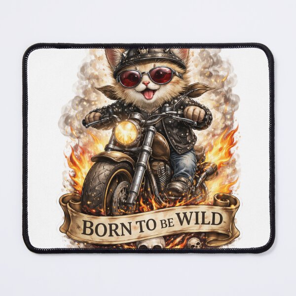 Item preview, Cute Biker Cat Sticker – Born To Be Wild Kitten Motorcycle Aesthetic designed and sold by ms0026.