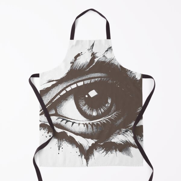 Item preview, Monochrome ink illustration of a realistic eye breaking through torn paper, featuring tattoo-style linework, halftone shading and grunge splatter for a dramatic designed and sold by Dejbar.