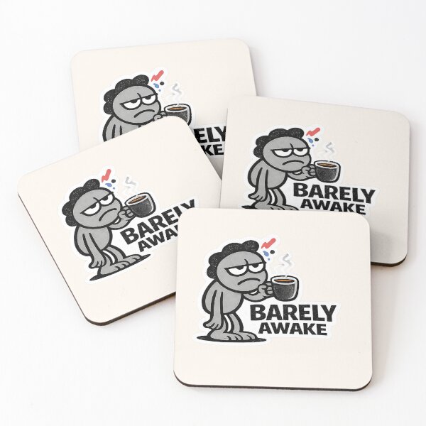Item preview, Barely Awake Sticker – Funny Coffee Low Energy Humor Design designed and sold by lnewlfuk.