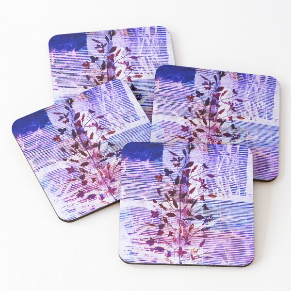 Item preview, Textured Botanical Glitch - Abstract Purple Floral Collage designed and sold by NickDedidis.