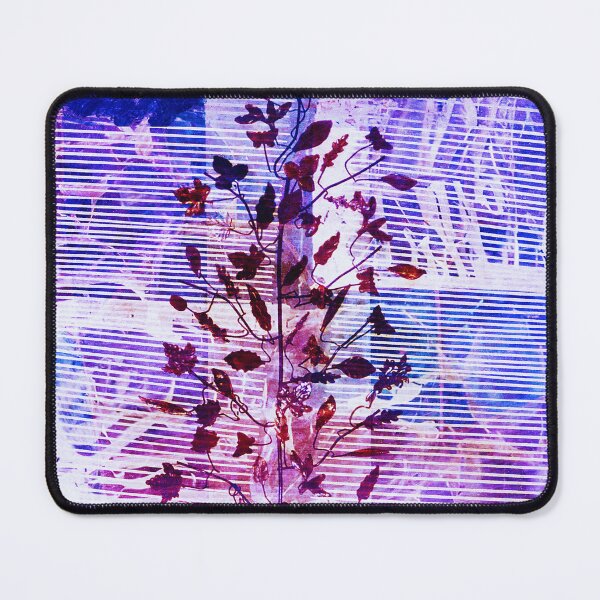 Item preview, Textured Botanical Glitch - Abstract Purple Floral Collage designed and sold by NickDedidis.