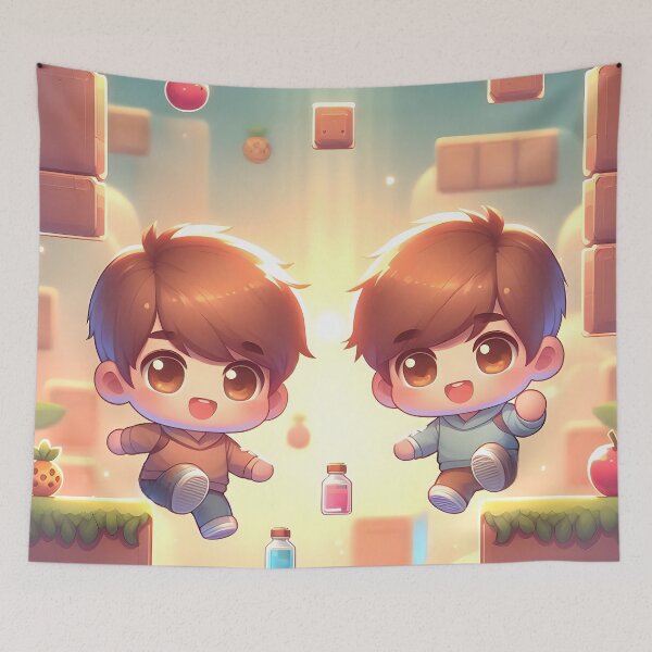 Item preview, Cute Gaming Brothers Platformer Adventure designed and sold by AI-Only Creations.