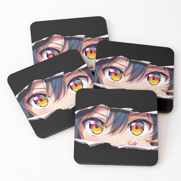 Item preview, Akame Akame Ga Kill Torn Paper Eyes Peeker Neon Color Gaze designed and sold by PMartistStudio.