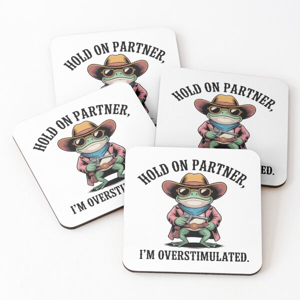 Item preview, Funny Western Frog Overstimulated Quote Art designed and sold by CeliaZnx.