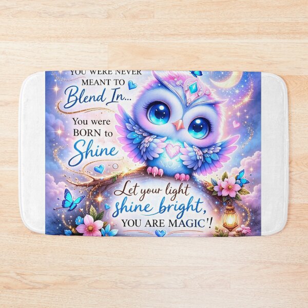 Item preview, You Were Born to Shine Owl – Cute Pastel Inspirational Quote Art, Magical Fantasy Aesthetic designed and sold by SoulInspiredStudios.