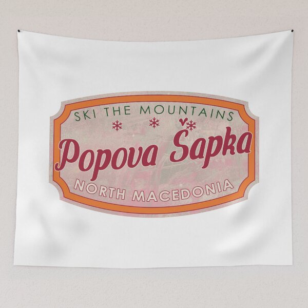 Item preview, Popova Šapka, North Macedonia, Tetovo, Ski, textured skiing badge designed and sold by Wanderful-roads.