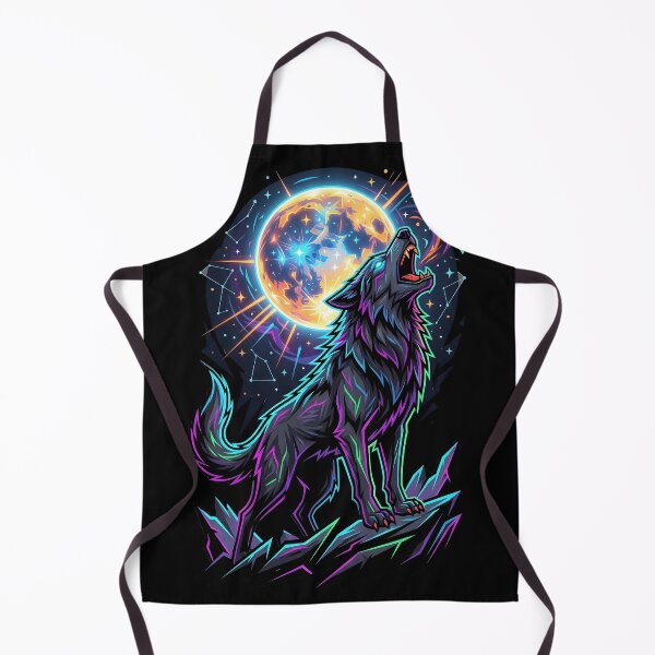 Item preview, Neon Wolf Howling at Full Moon designed and sold by QuirkySpark.