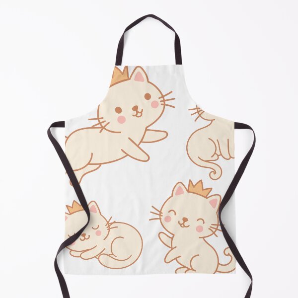 Item preview, Kawaii princess cat sticker set. Cute beige kitten characters with golden crowns. designed and sold by babanovaesha.