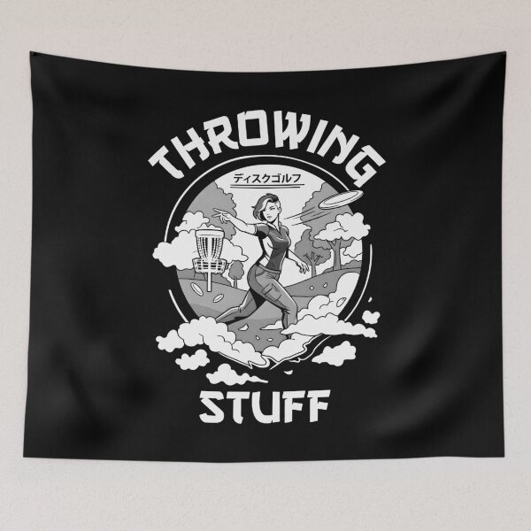 Item preview, Funny Disc Golf Basket Girl Throwing Stuff Woman Player designed and sold by GrandeDuc.