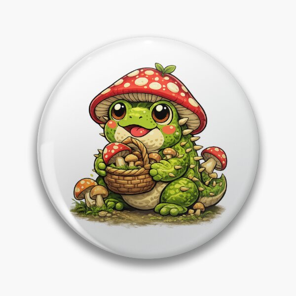 Item preview, Mushroom dragon with basket of mushrooms designed and sold by FroggyOnly.