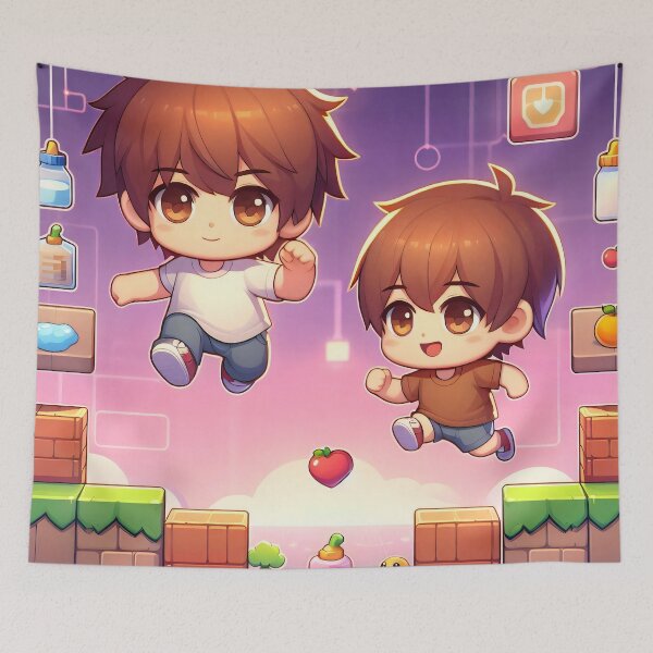 Item preview, Cute Brothers Platformer Game Adventure designed and sold by AI-Only Creations.