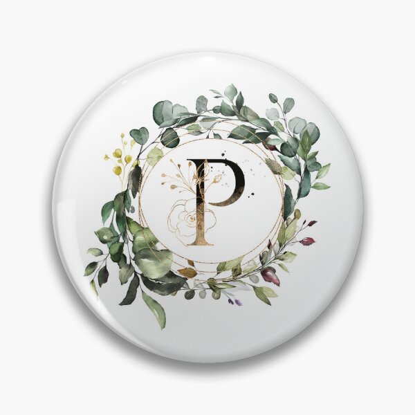 Item preview, Greenery Botanical Wreath, floral monogram letter P  designed and sold by Marty Party .