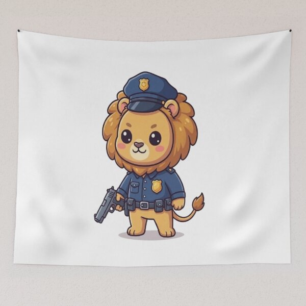 Item preview, Kawaii Police Lion Officer designed and sold by Ella_Sketch.